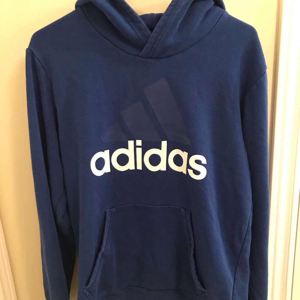 Adidas blue pullover hoodie